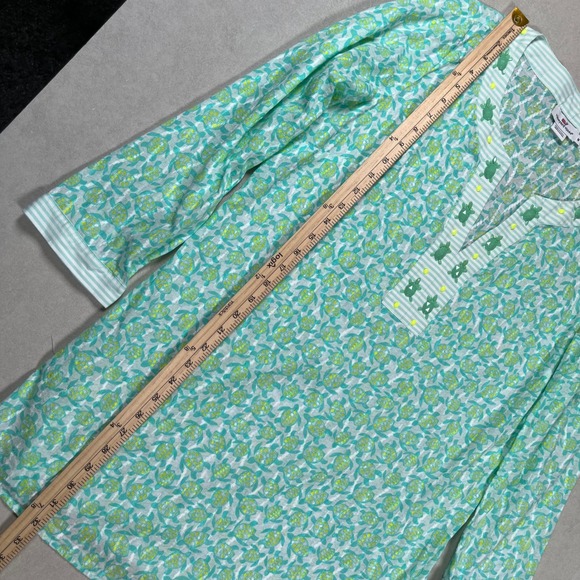Vineyard Vines Tunic Women's Sz M Aqua Sea Turtle Applique Beach Swim Cover Up - Picture 7 of 8